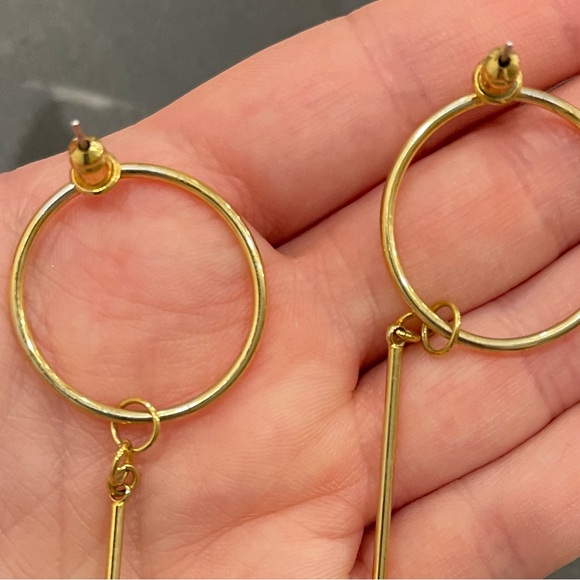 Uncommon James Stud Gold Dangly Earrings - Picture 4 of 5